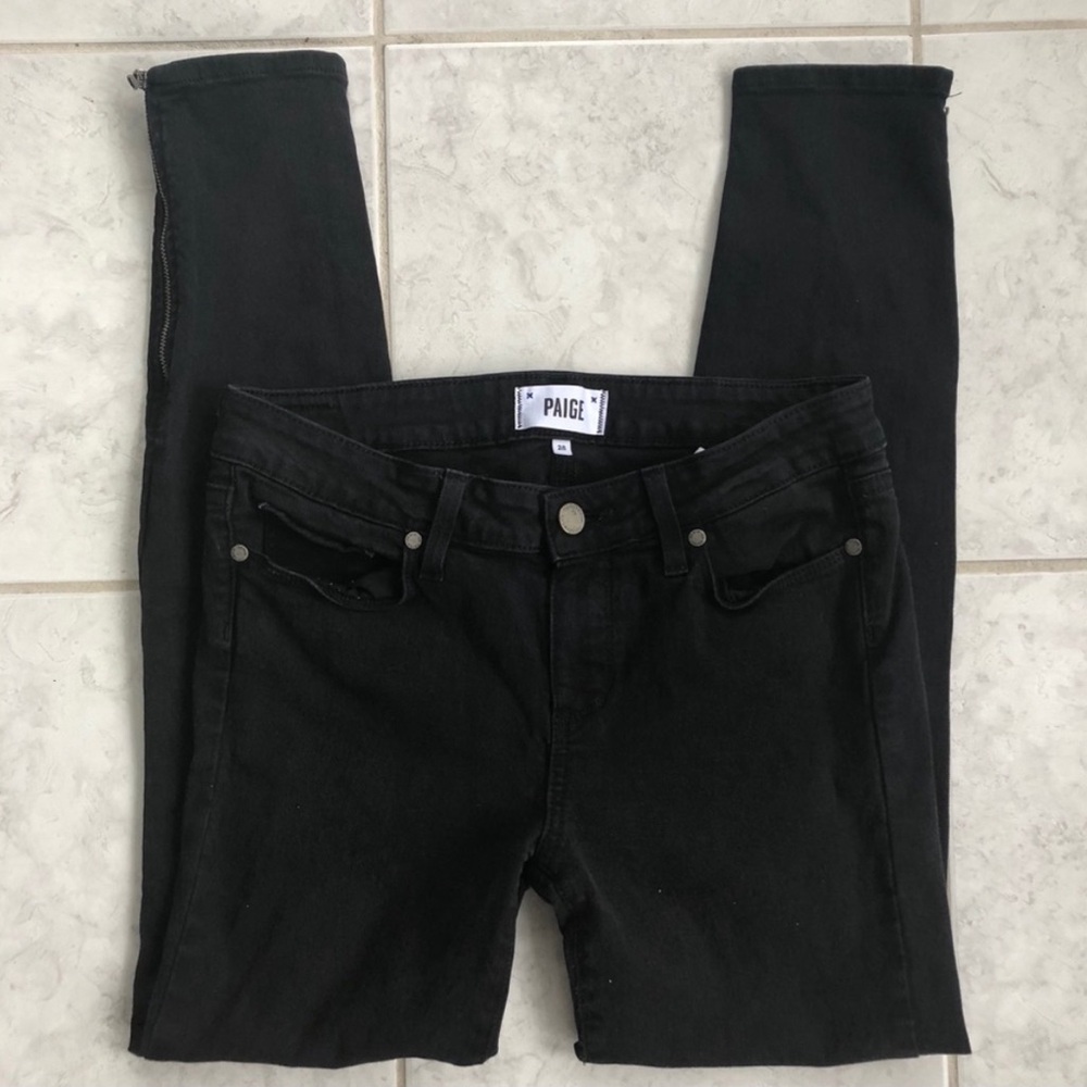 Paige Verdugo Ankle Zip Black Jeans